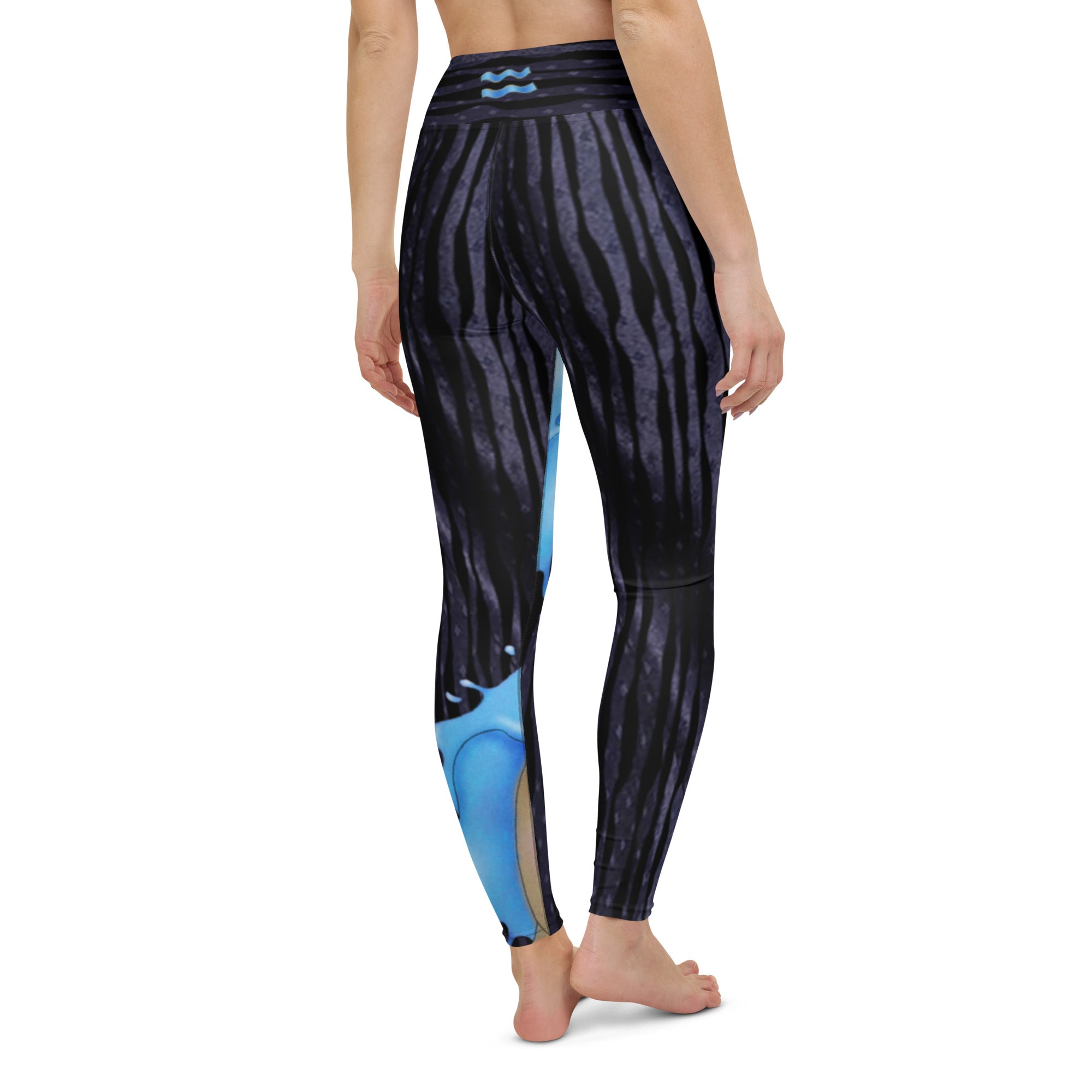 Workout Leggings. Zodiac Art Gym Activewear or Yoga Pants. "Cosmic Aqua" by WickedYo.